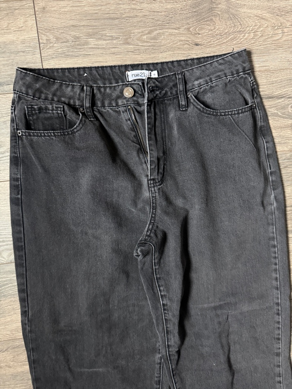Rue21 Black High-Rise Straight-Leg Jeans